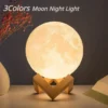 8cm Wireless Moon Lamp Battery Powered Bedroom Starry Lamp Decor Night Lights Kids Gift Moon Atmosphere Lights